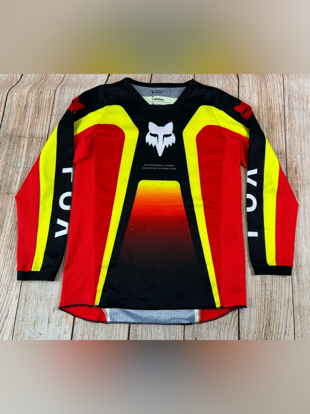 Fox Racing Youth 180 Ballast Motocross Jersey Black Red Youth Size Medium Flawed